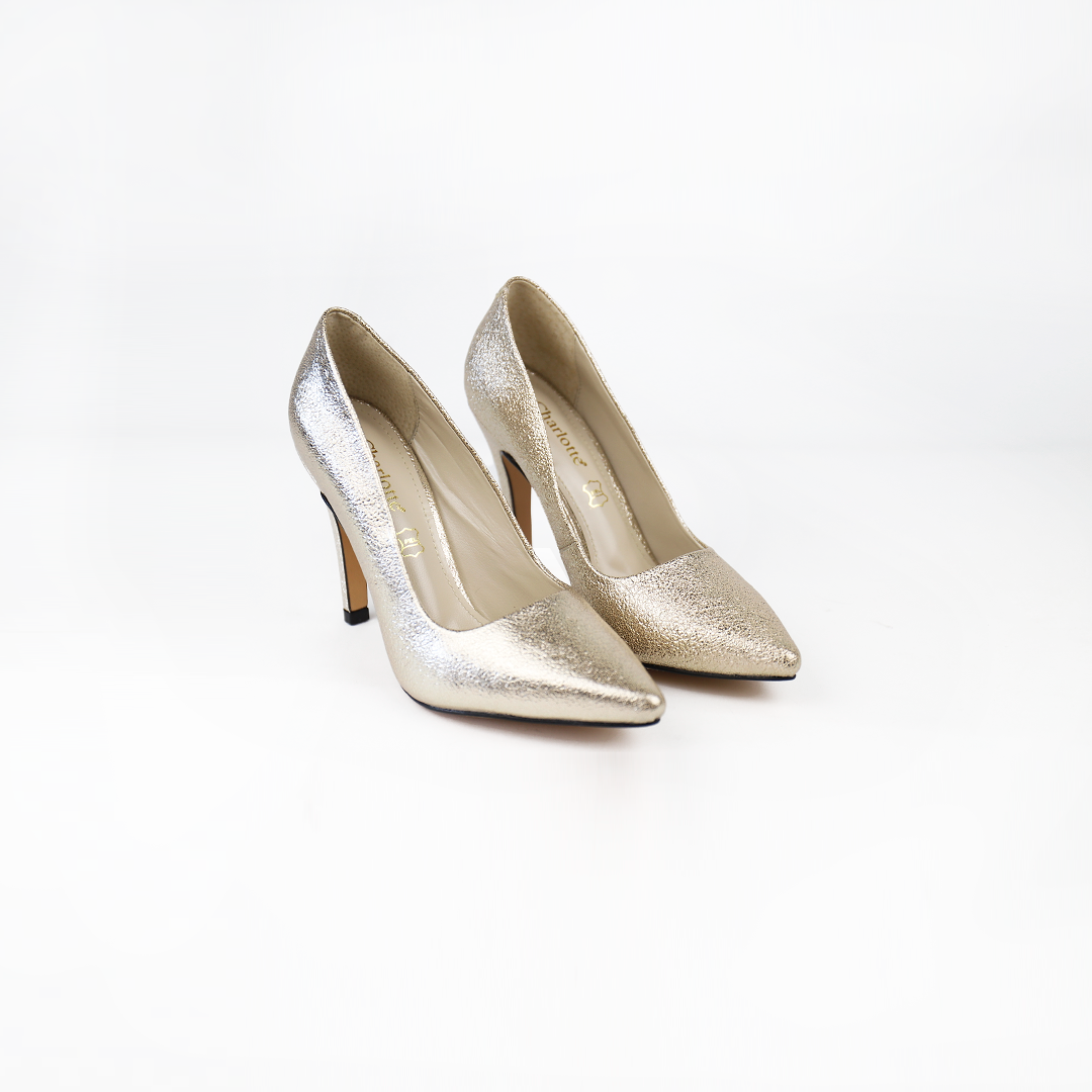 Zapatilla puntal color platino