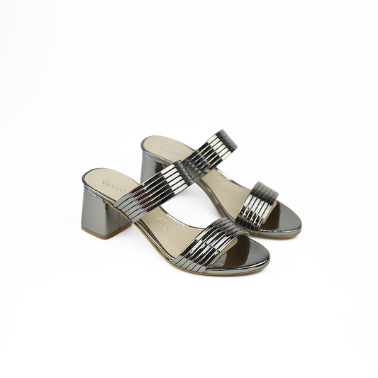 Sandalia color acero tipo mule