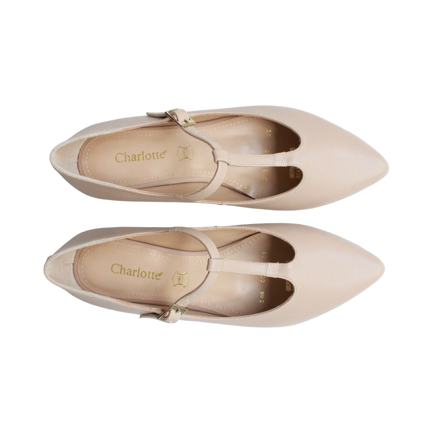 Ballerina puntal color nude con t strap