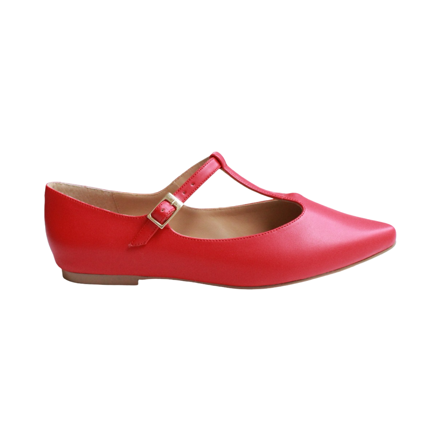 Ballerina puntal color rojo t-strap