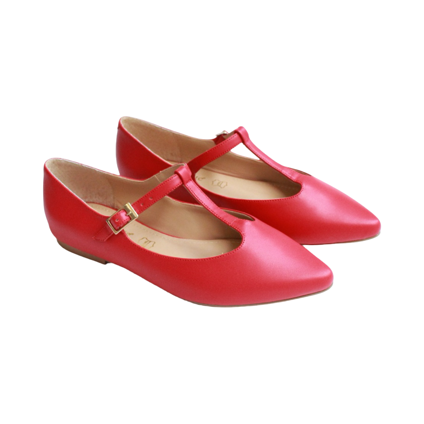 Ballerina puntal color rojo t-strap