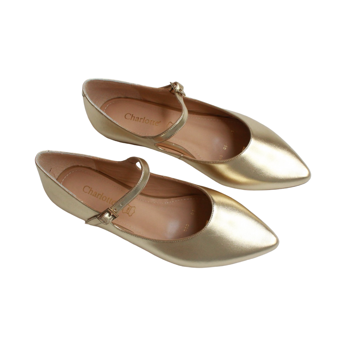 Ballerina puntal dorada estilo Mary Jane