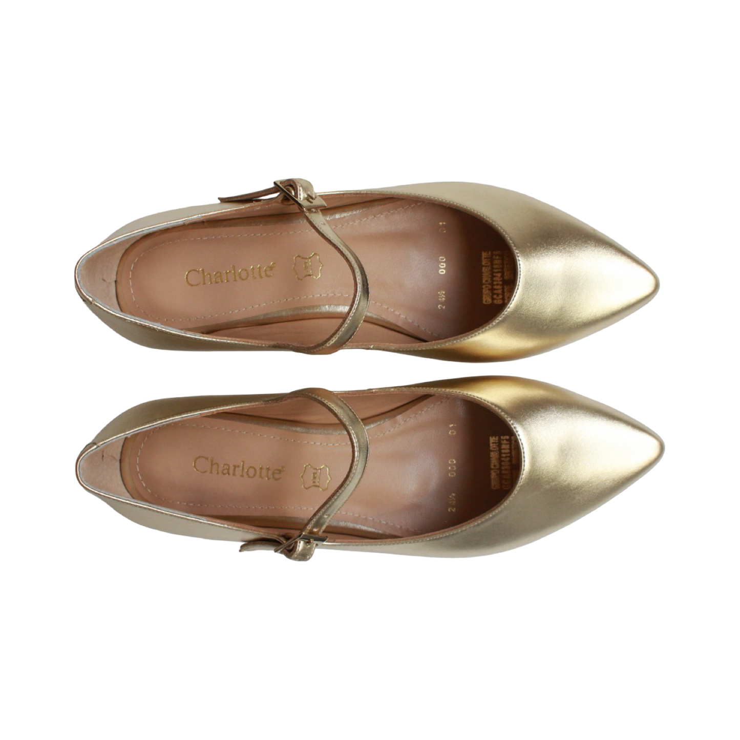 Ballerina puntal dorada estilo Mary Jane