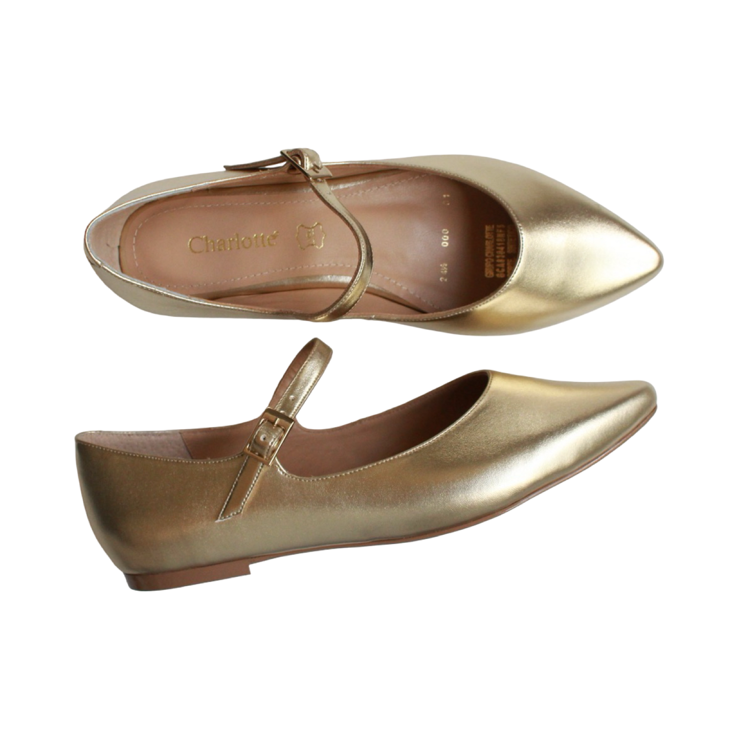 Ballerina puntal dorada estilo Mary Jane