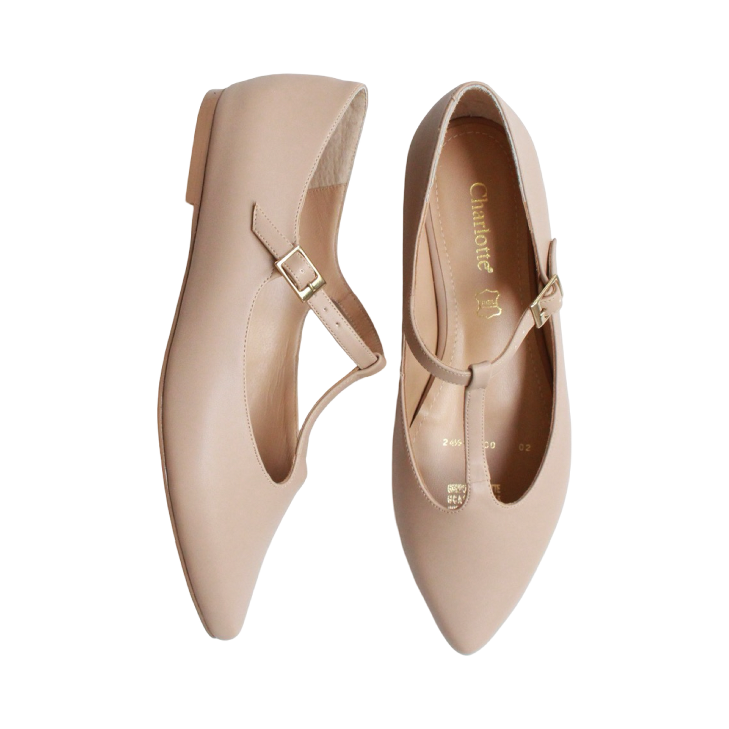 Ballerina puntal color nude con t strap