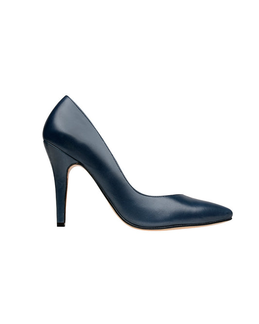 Zapatilla puntal de piel azul marino