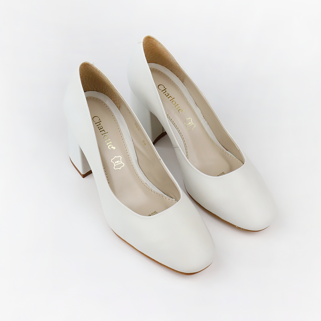 Zapatos blancos tacon hotsell