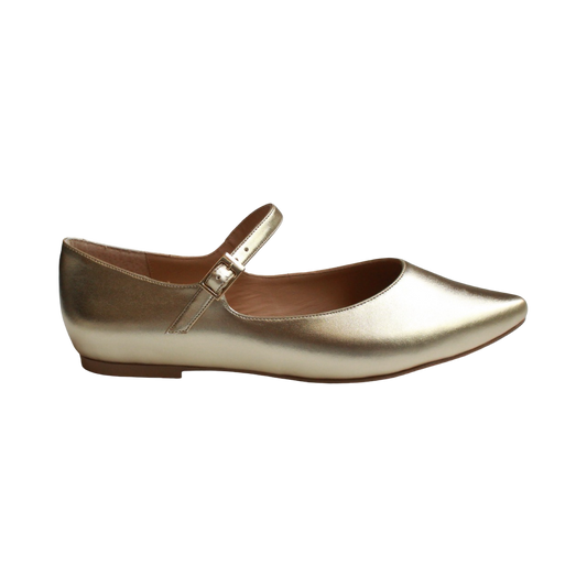 Ballerina puntal dorada estilo Mary Jane