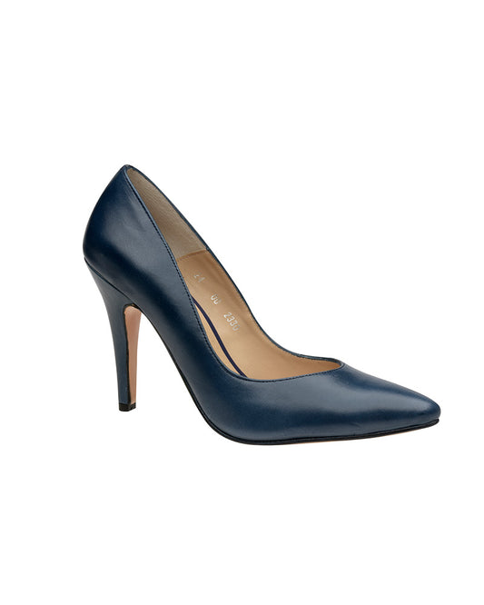 Zapatilla puntal de piel azul marino